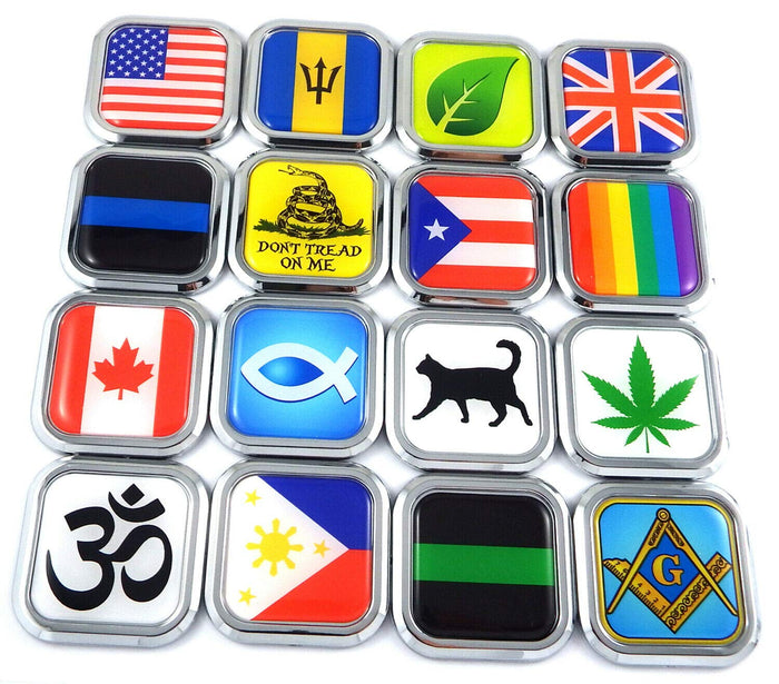 Virgo Zodiac Square Chrome rim Emblem Car 3D Decal Badge Bumper sticker 2"