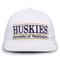 Washington Retro Bar snapback hat in white, front view