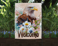 Watecolor Bald Eagle Art Linen Garden Flag