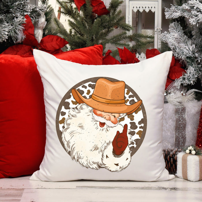 Western Cowboy Santa Christmas Pillow Cover - Trendznmore