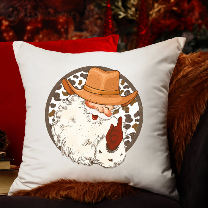Western Cowboy Santa Christmas Pillow Cover - Trendznmore