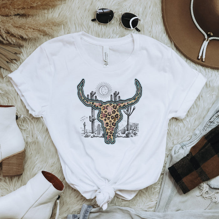 Western Leopard Skull T-Shirt - Trendznmore