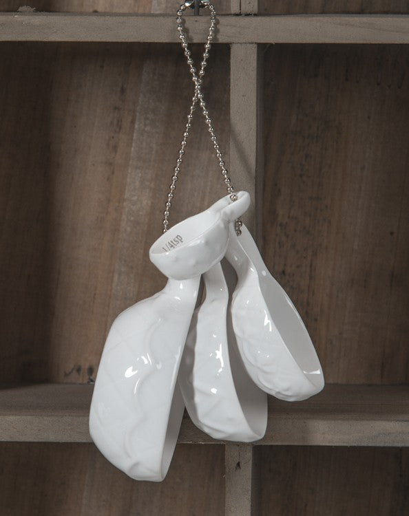 White Dolomite Ceramic Measuring Spoons (Set of 4)