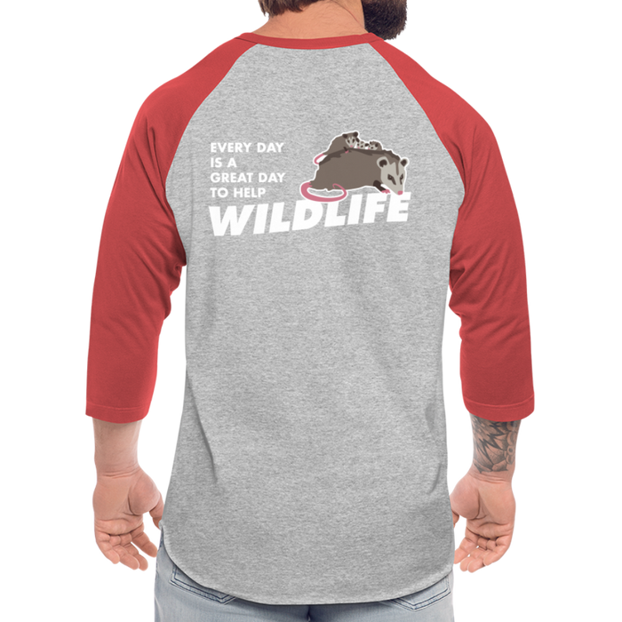 WHS Wildlife Baseball T-Shirt - heather gray/red