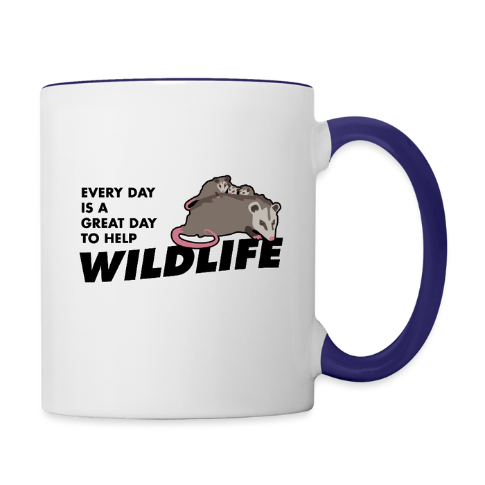 WHS Wildlife Contrast Coffee Mug - white/cobalt blue