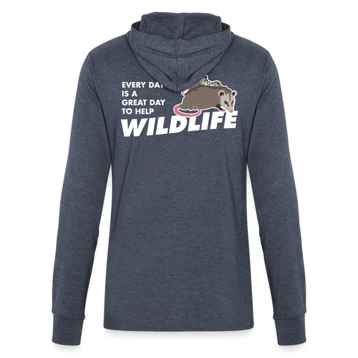 WHS Wildlife Long Sleeve Hoodie Shirt - heather navy