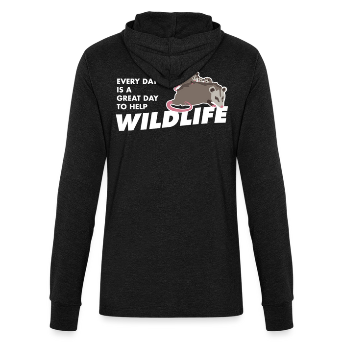 WHS Wildlife Long Sleeve Hoodie Shirt - heather black