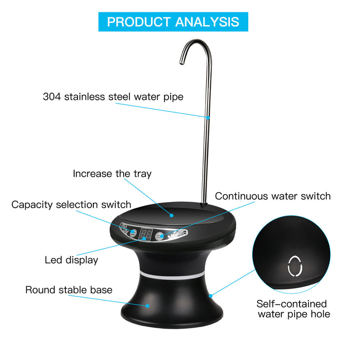 Wireless Electric Pump Outdoor Water Bottle Pump Dispenser Drinking USB Charging