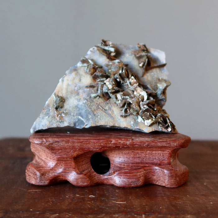 Wood Charger Rosewood Display Stand for Clusters Stones