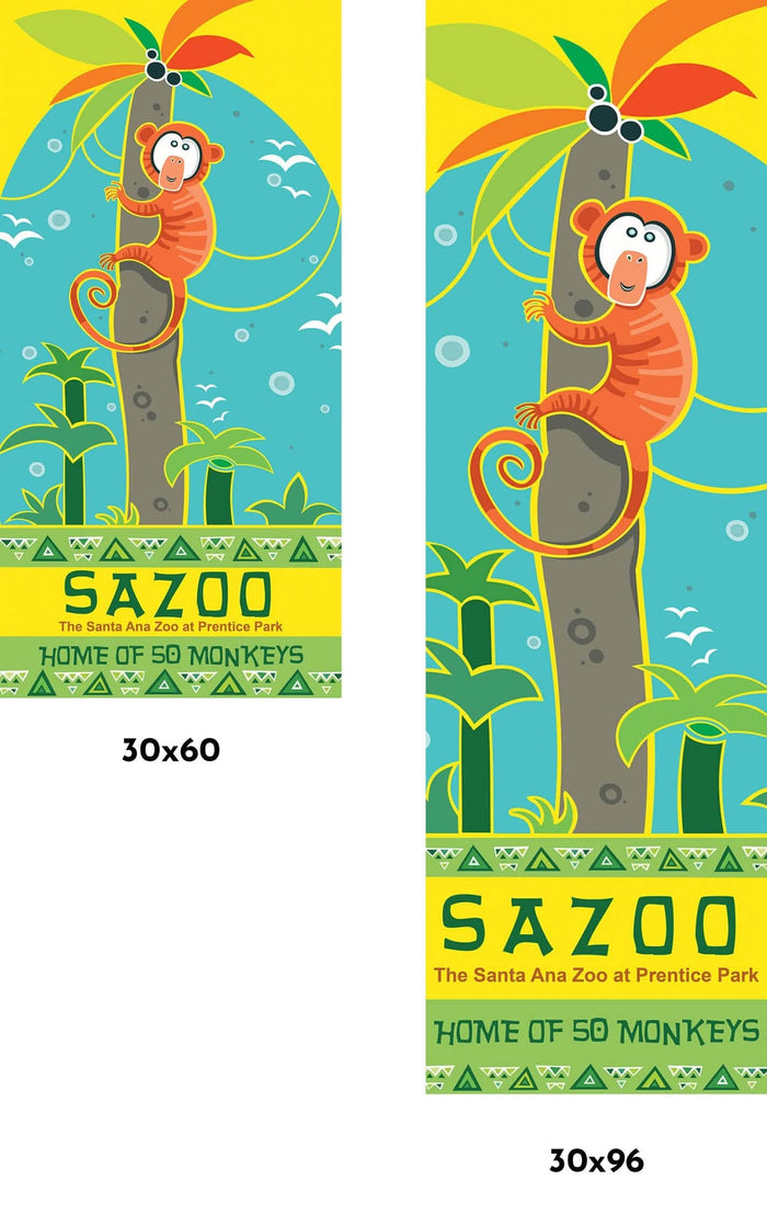 Zoo Monkey Single Vinyl Banner Dekra-Lite